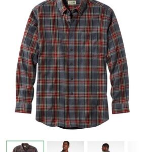 L.L. Bean Men's Plaid Shirt - Gray, Red, and Yellow